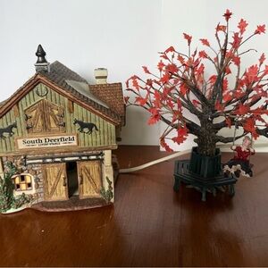 Department 56 New England Village "South Deerfield Livery Stable" Set